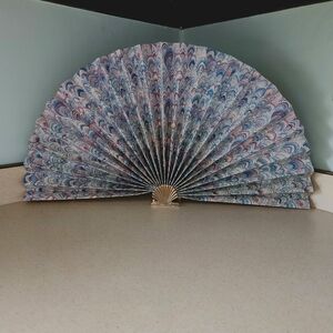 Vintage Brass Seashell Fan Paper Hollywood Regency